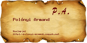 Polónyi Armand névjegykártya